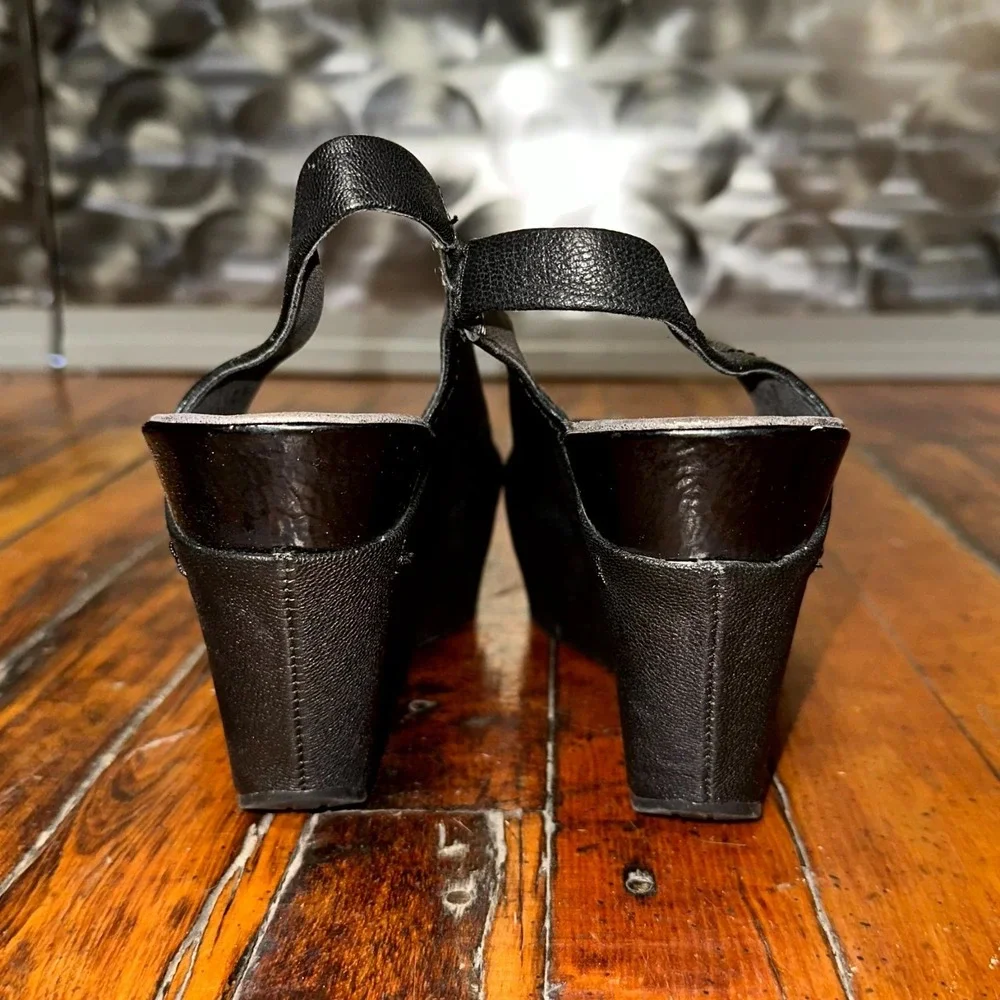 Kenneth Cole Reaction Sole Envy Platform Wedge Sandals Women's Size 10 Black